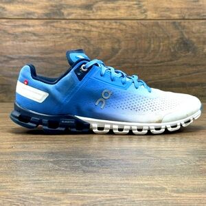 On Cloudflow Shoes Womens 10 Marina/White Running Athletic Workout Gym-READ